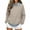 Khaki, variant on Smsaxvxz Sweatshirts for Women Fall Fashion Collar And Hem Denim Patchwork Shirts Loose Fit Pullover Tops Khaki XL