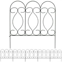 Sunnydaze Traditional 24" x 24" Black Steel Decorative Garden Fence Panels (5 Count)