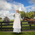 thumbnail image 3 of Underwraps Pioneer Womens Costume with Apron and Bonnet | Large Female, 3 of 5