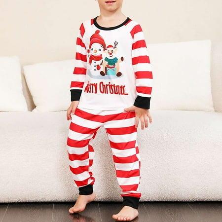 

Christmas Pajamas for Family Red Family Christmas Pjs Matching Sets Christmas Family Outfit European And American Imitation Sweater Effect Printed Christmas Parent Child Outfit