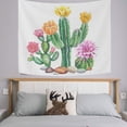 thumbnail image 3 of FREEAMG Tapestry Wall Hanging Watercolor Cactus Pink Flower Tapestry Decorative Tapestries Wall Art Wall&nbsp;Blanket&nbsp;Bedding Tapestry for Bedroom Living Room Dorm Home Decor 90"x60", 3 of 7