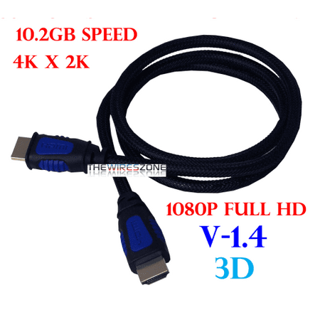 New Hdmi V1.4 High Speed 12' Feet Cable w/ Ethernet 1080p 3DTV/PS3/Bluray/LCD