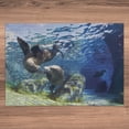 thumbnail image 3 of Ambesonne Sea Animals Jigsaw Puzzle, Playful Sea Lions, Heirloom-Quality Fun Activity for Family Durable Cardboard, 1000 pcs, Navy Blue Lime, 3 of 5