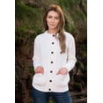 thumbnail image 3 of Irish Women's Aran 100% Merino Wool Buttons Up Lumber Cardigan with Pockets, 3 of 4
