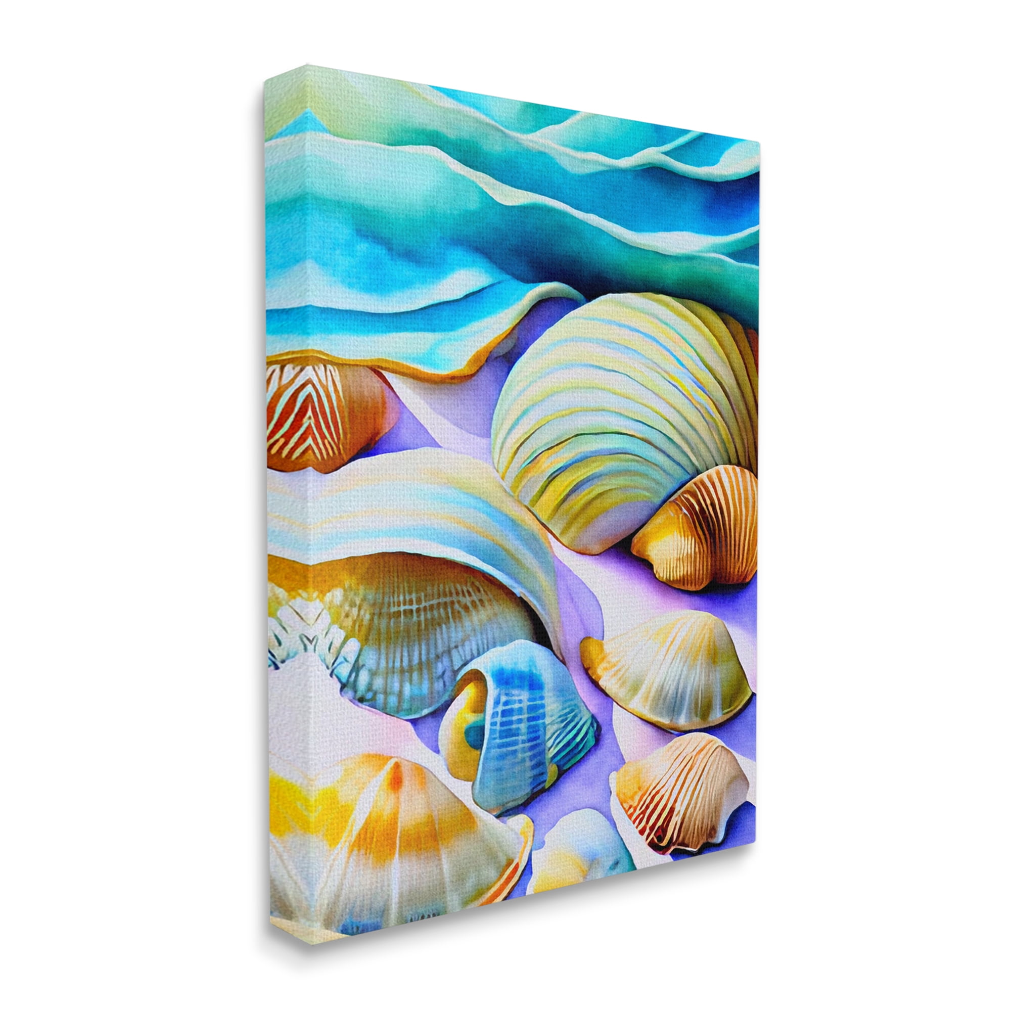 Stupell Industries Vivid Shells Abstraction Nature Painting Gallery Wrapped Canvas Print Wall Art, 36 x 48