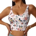thumbnail image 3 of Goofa Rose Flowers Printed Sports Bras for Women, High Impact Running Bra Workout Crop Tank Tops Longline Sports Bra Push up-, 3 of 9