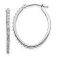 thumbnail image 1 of 14k White Gold Diamond Fascination Oval Hinged Hoop Earrings DF120, 1 of 2