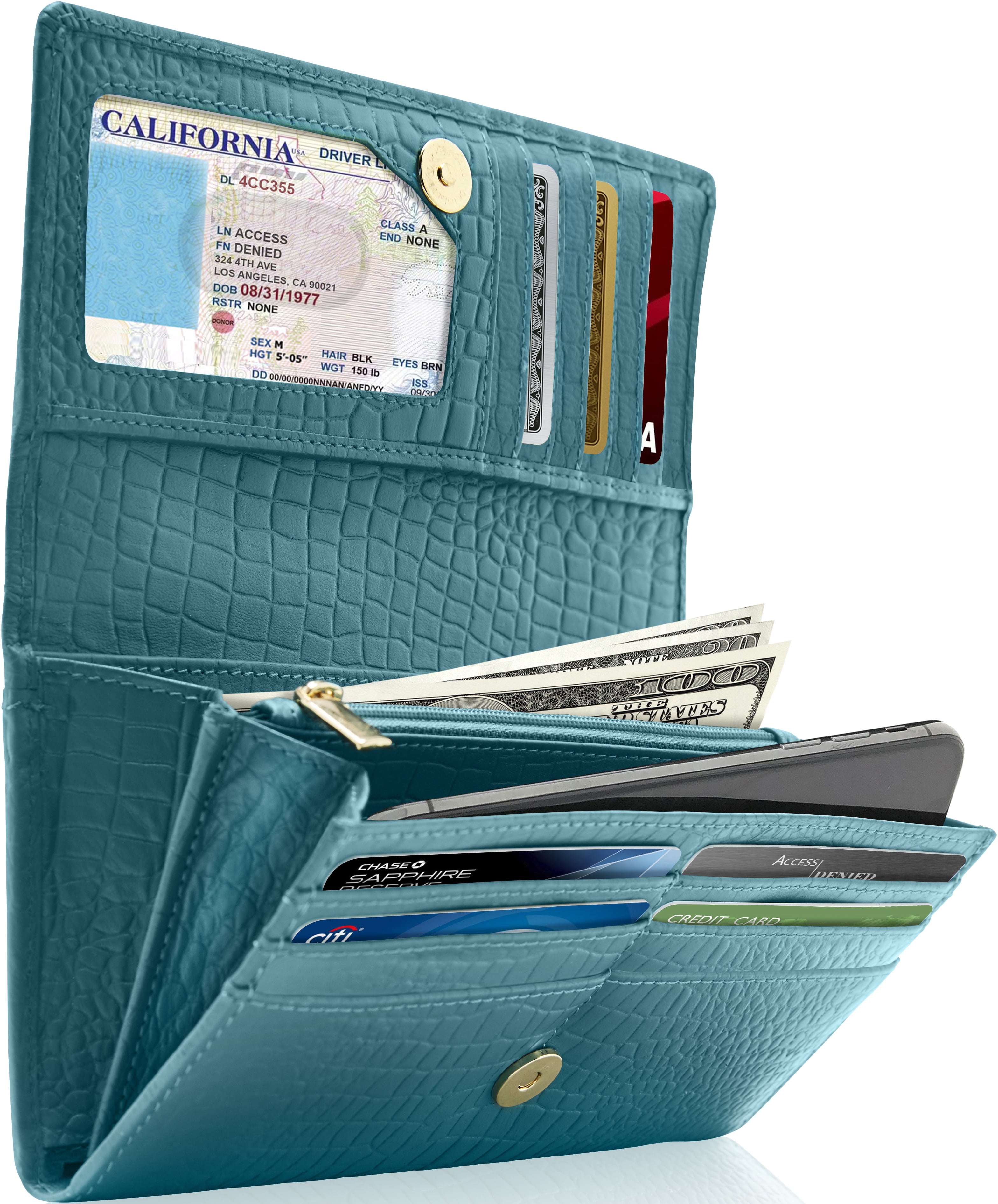Men Women Leather Wallet Pocket Bifold Business Credit Card ID Holder Clutch 
