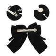 thumbnail image 3 of Unique Bargains 1 Pc Fashion Bow Pearl Ribbon Spring Hair Clips Black, 3 of 5