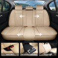 thumbnail image 5 of Car Seat Covers Full Set Fit for Hyundai IONIQ 2017-2022, Premium Faux Leather Waterproof Breathable Anti‑Slip Seat Protectors, Beige, 5 of 7