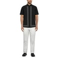 thumbnail image 3 of Cafe Luna Men’s Linen Blend L-Shape Print Short Sleeve Shirt, 3 of 3
