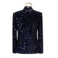 thumbnail image 4 of UVEASISHA Mens Formal Tuxedo Colorful Sequin Party Prom Suit Jackets One Button Slim Fit Cocktail Dinner Blazers Stylish Single-breasted Formal Wedding Suits 90% off Clearance Sale,Navy,XL, 4 of 8
