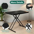 thumbnail image 6 of 30 Inch Folding Table TV Tray, Portable Adjustable Height, X-shaped Frame Portable Work Table, Utility Foldable Desk for Small Spaces, Laptop & Couch, Camping, Black, 6 of 9