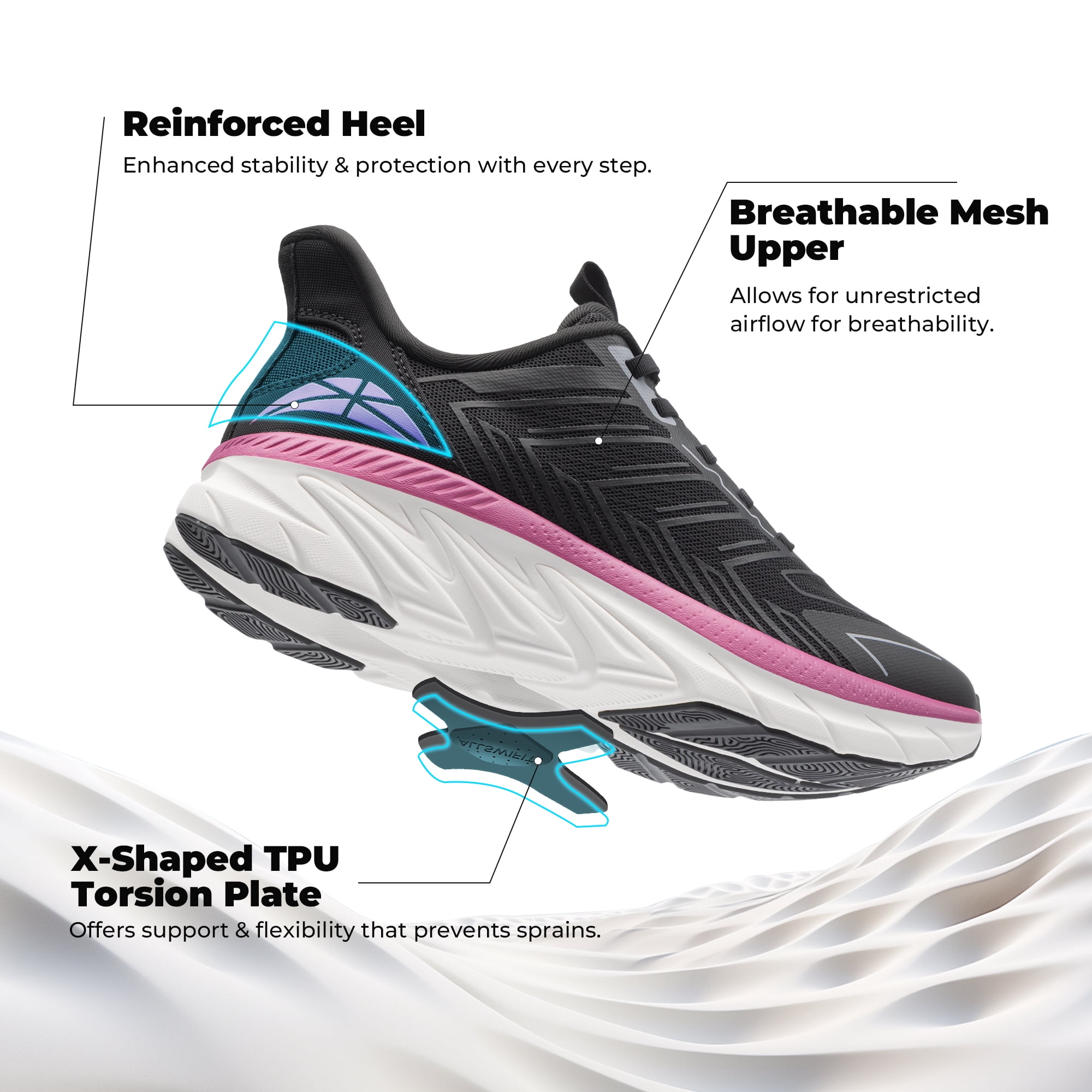ALLSWIFIT Women’s Slip-On Walking & Running Shoes – Comfortable, Breathable, Non-Slip Tennis Sneakers for Gym, Workout, Cross-Training, and Casual Wear