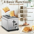 thumbnail image 4 of Toaster 2 Slice, LCD Display, 7 Shade Settings, 1.4'' Wide Slots, Stainless Steel Digital Toaster for Bagel, Defrost, Reheat, Removable Crumb Tray, 900W,, 4 of 7