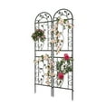 thumbnail image 2 of Uforic 2 Pack 87x20in Metal Coated Garden Trellises, Black Rustproof Trellis for Climbing Plants,Vegetables,Flowers,Large Decorative Outdoor Trellis Fencing, 2 of 7