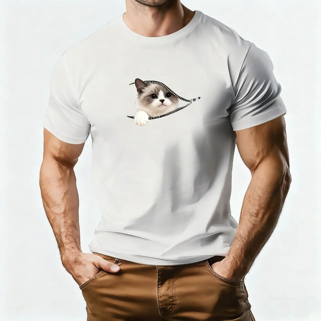TaTaai T-Shirt Graphique pour Homme Cœur Imprimé Animal Manches Courtes Col Rond Décontracté Doux pour l'Été Quotidien Cadeau