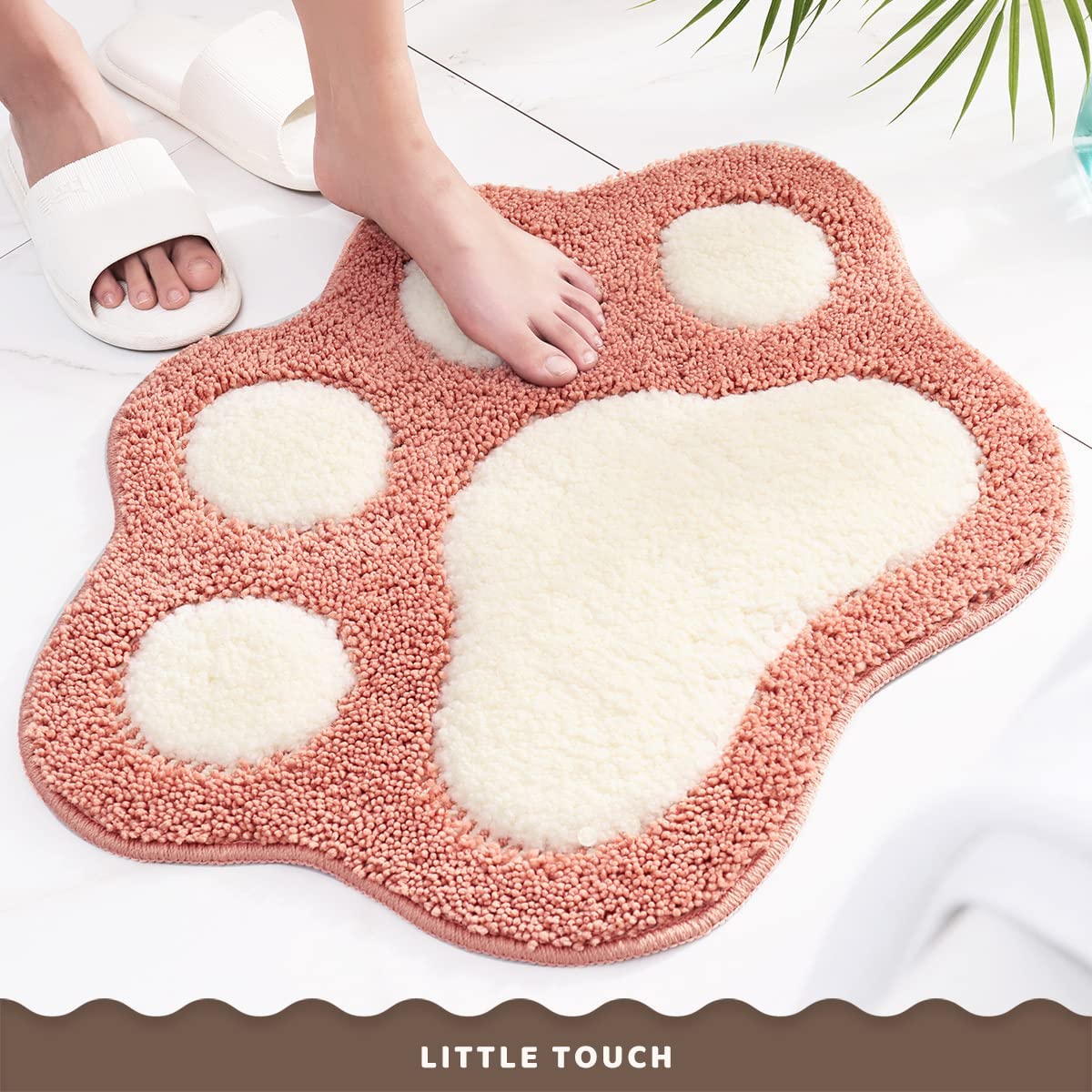 Softlife Big Feet Bath Mat Machine Washable Bathmat Cute Bathroom Mat Non  Slip Bathroom Rug for Bedroom Front Door Home Decor,18.8x26.3,Coffee