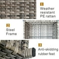 thumbnail image 4 of Ovios Outdoor Coffee Table Wicker Patio Furniture Set Rattan Side Tea Tables with Glass Top for Backyard, 4 of 7