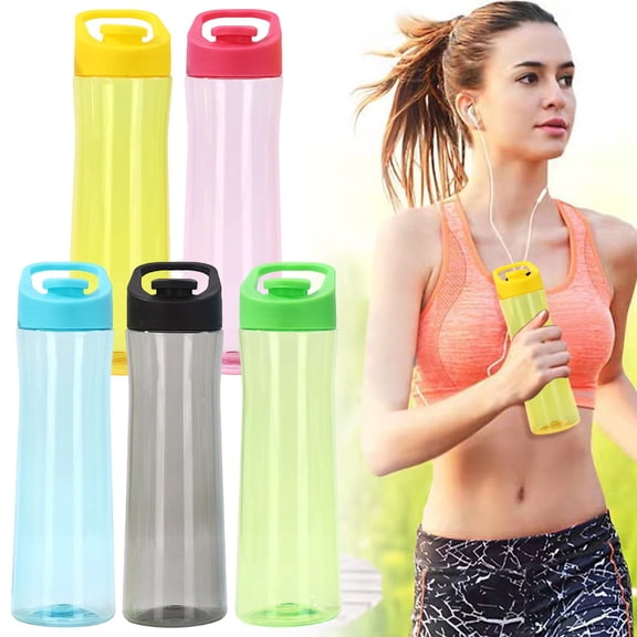 Goodw7 Large Capacity Plastic Water Bottle with Handle, Leakproof Reusable Travel Tumbler, Lightweight Straight Drink Cup for Outdoor Sports and Daily Hydration