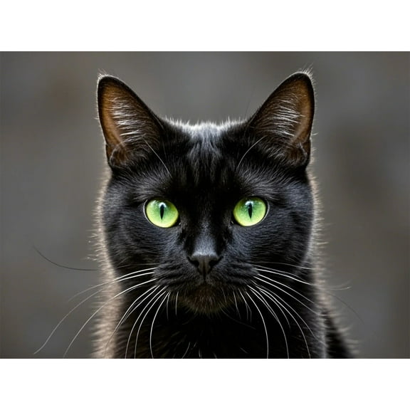 Black Cat Canvas Wall Art Framed Canvas Poster Paintings Prints Wall Art for Living Room Bedroom Bathroom Office Dining Room Restaurant Hotel Home Wall Decor 12x16 Inch