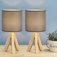 thumbnail image 2 of Set of 2 Bedside Desk Lamp with Fabric Shade Cute Nightstand Lamp for Dorm Room, 2 of 8