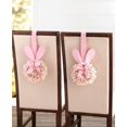 thumbnail image 3 of JEWLALO 9" Pink Easter Bunny Wreath with Burlap Ribbon, Set of 2, Spring Floral Easter Wreaths for Kitchen Cabinets, Windows, and Walls, Spring Easter Decors, 3 of 6