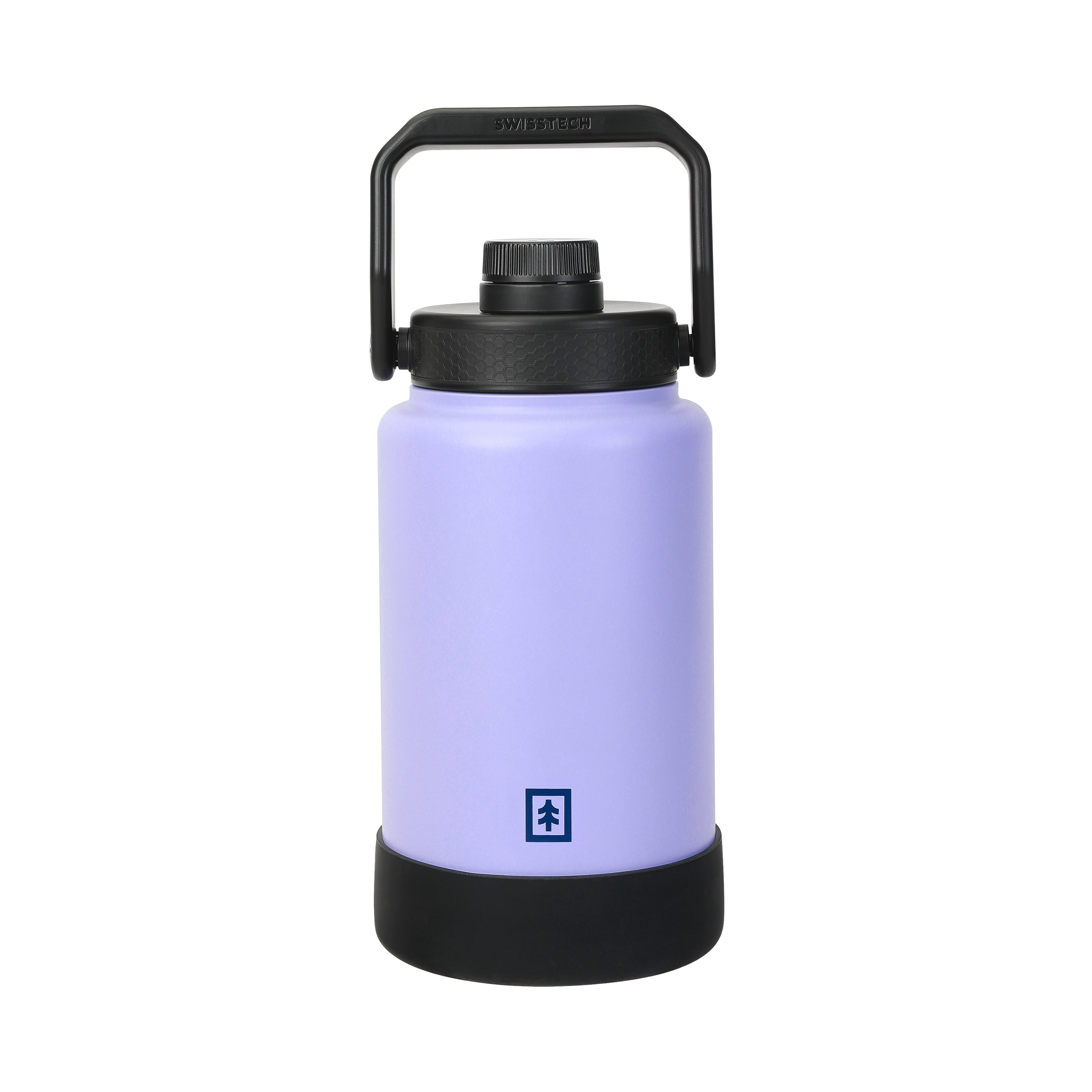 Swiss Tech 64oz Krug Stainless Steel Water Bottle Jug with Chug Cap and Silicone Boot, Purple Lilac