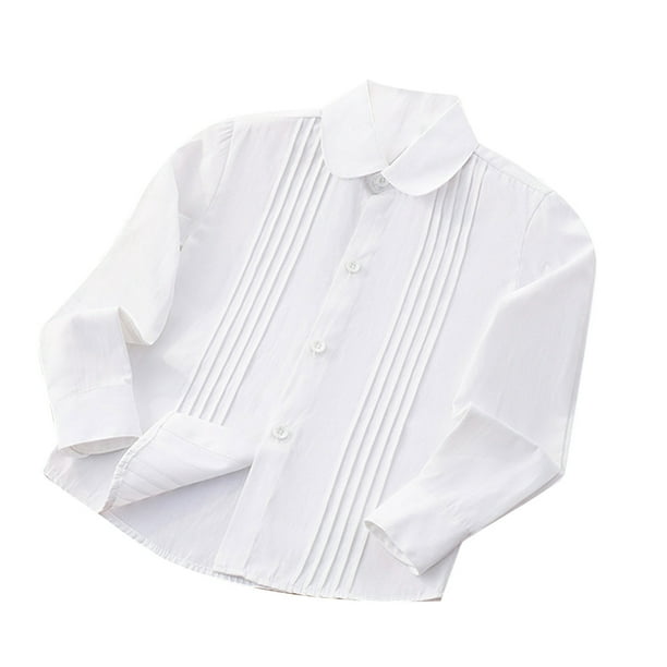 Odeerbi Camisa de Vestido de Algodón Para Niños y Niñas Camisas de Uniforme Escolar de Manga Larga A Rayas