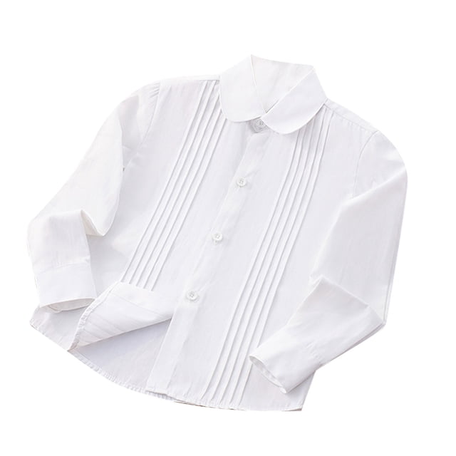 aidice Children's Girl Clothes Button down Shirts Lounge Long Sleeve Solid Color Lace Button Lapel Tops 3-16 Years