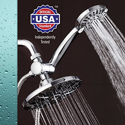 AquaDance 7 Premium High Pressure 3-way Rainfall Shower Combo Combines the Best of Both Worlds - Enjoy Luxurious Rain Showerhead and 6-setting Hand Held Shower Separately or (Best Shower Head For The Money)