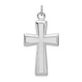 thumbnail image 1 of FB Jewels Sterling Silver Rhodium-plated Polished and Satin Cross Pendant, 1 of 4