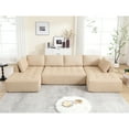 thumbnail image 6 of Upholstered 6 Sectional , Modular Khaki Breathable For Living Room Couch, Combination, Fabric, Relaxing Seating, 6 of 6