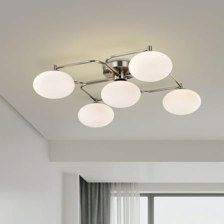 Camris 23.6 in. 5-Light Indoor Nickel Finish Chandelier