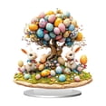 thumbnail image 4 of Decoraciones de Pascua, adornos de Pascua, regalos de Pascua, lindos conejos de Pascua, acrílico 2D, decoración de escritorio para el hogar, letrero decorativo., 4 of 5
