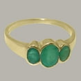 thumbnail image 5 of LBG British Made 14k Yellow Gold Real Genuine Emerald Womens Promise Ring - 33 size options - Size 8.25, 5 of 6
