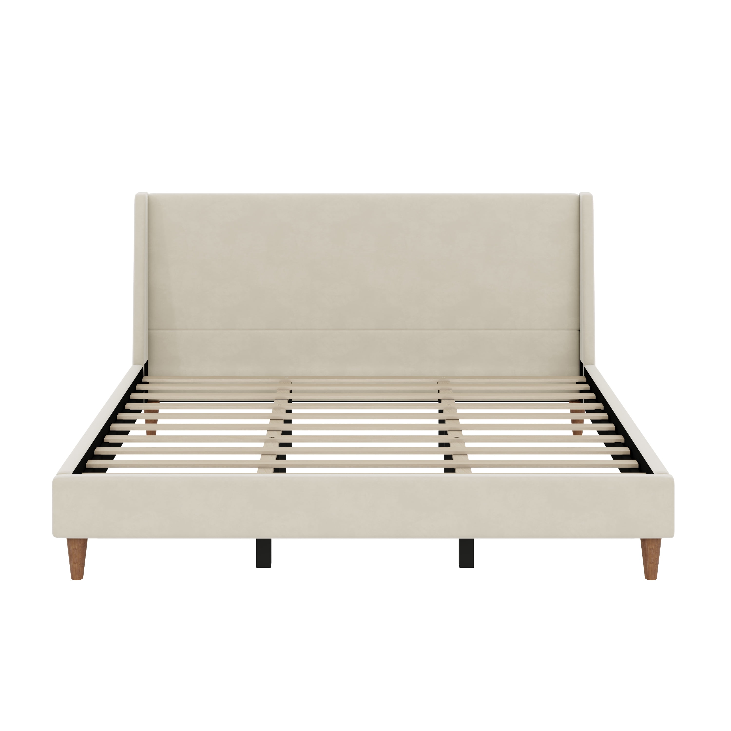 Lit plateforme Noble House de style moderne du milieu du siècle, 30 cm (12 pouces) en bambou avec sommier à lattes et support en métal, marron