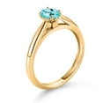 thumbnail image 3 of Gem Stone King 0.52 Ct Oval Blue Apatite 10K Yellow Gold Solitaire Engagement Ring, 3 of 4