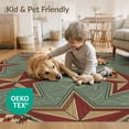 thumbnail image 4 of ODIKA 8'x10' Washable Area Rug Durable, Non-Slip Vintage Lettering Distressed Farmhouse Border Primitive Folk Refined Structured for Living Room, Under Sectional, Family, 4 of 7