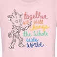 thumbnail image 2 of Junior's Guardians of the Galaxy Groot Together We Will Change the World Graphic Tee Light Pink Medium, 2 of 3