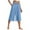 Sky Blue, variant on Palazzo Capri Pants for Women Lightweight Elastic Waist Wide Leg Loose Flowy Cropped Pants Capris with Pockets