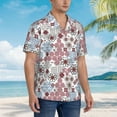 thumbnail image 5 of Xecao Abstract Floral print Hawaiian shirt - a stylish short-sleeve button-down for men, perfect for casual beach and tropical outings., 5 of 9