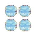 thumbnail image 2 of Disketp Sea And Fish Funny Coasters,4 Pcs Leather Coasters With Holder, Perfect Housewarming Hostess Gifts,Protect Furniture From Water Marks Scratch And Damage, 2 of 9