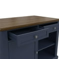 Kelsey Kitchen Island with 2 Stools and Drawers, Blue