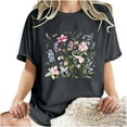 thumbnail image 5 of Njoeus Going Out Tops Women Tshirts Shirts Women Women's Cute Summer Tops Casual Crewneck Short Sleeve T-Shirt Floral Print Oversized Graphic Tees Loose Top T-Shirt S-Xxl Womens Summer&nbsp;Outfits, 5 of 5