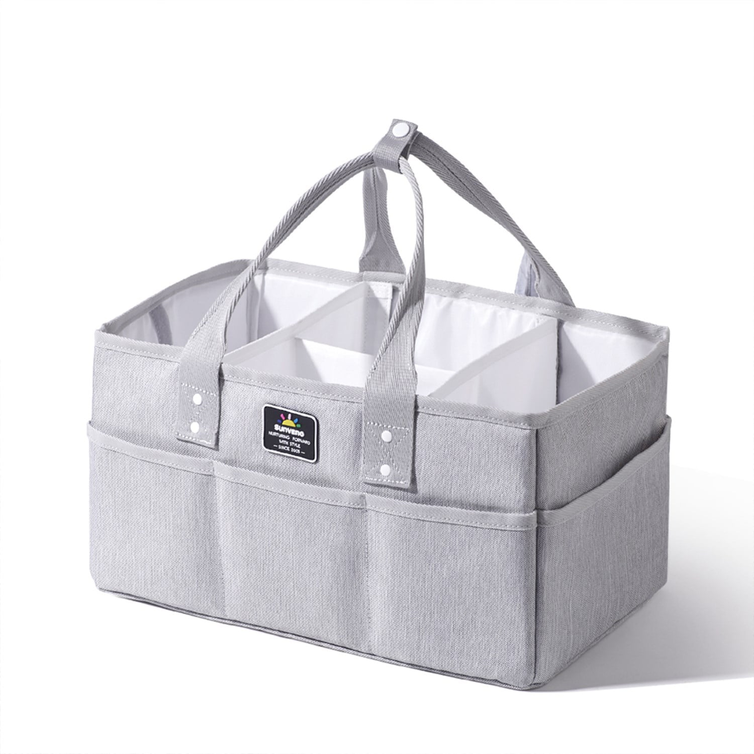 Sunveno Large Polyester Nursery Portable Diaper Caddy Organizer for Changing Station