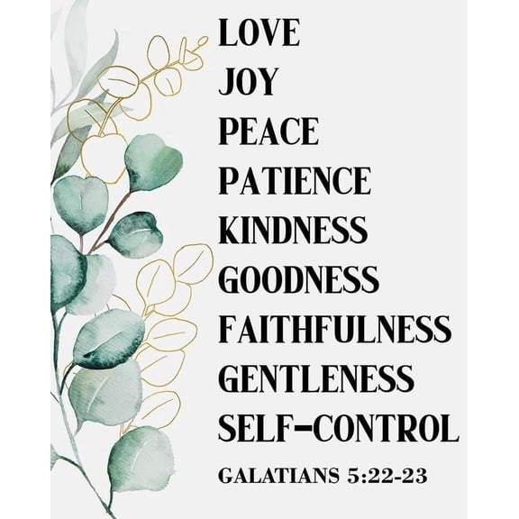 Christian Wall Decor Galatians 5:22-23 Fruit Of The Spirit Decor Christian Sign Farmhouse for Living Room Decorative Christian Bible Verse Wall Art poster