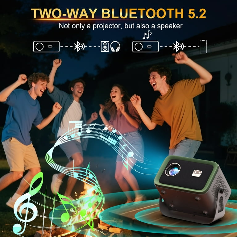 GCZ Native 1080P Projector with WiFi and Bluetooth, Electric Focus