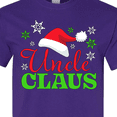 thumbnail image 4 of Inktastic Uncle Claus with Christmas Santa Hat and Snowflakes T-Shirt, 4 of 5