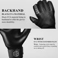 thumbnail image 2 of Obbsen Youth&Adults Soccer Goalie Gloves with Finger Protection, Soccer Goalkeeper Gloves with Black Backhand and Palm, Super Grip, Blackout, 2 of 8